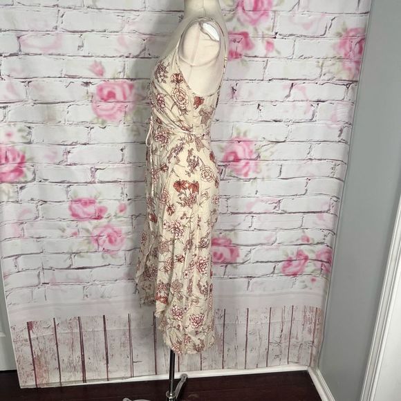 NWOT Somedays lovin linen cream floral wrap dress - Picture 9 of 11